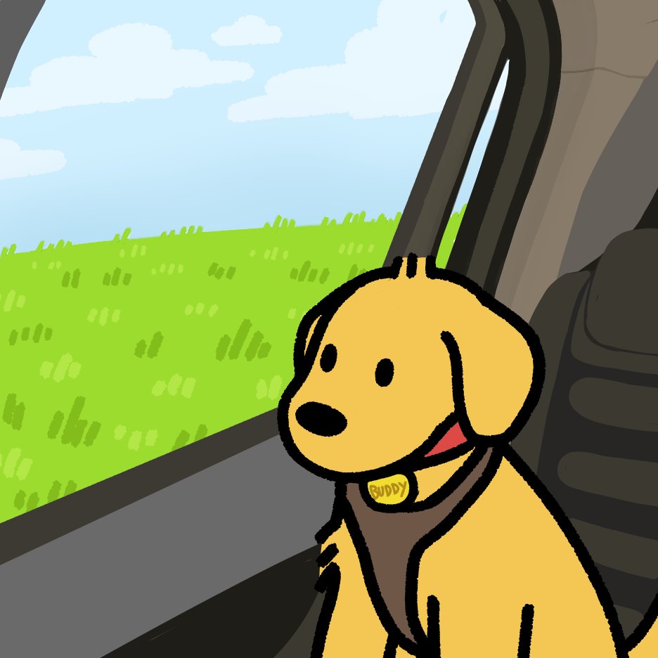 Buddy in the car